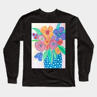 Bright Expressive Florals in vase Long Sleeve T-Shirt